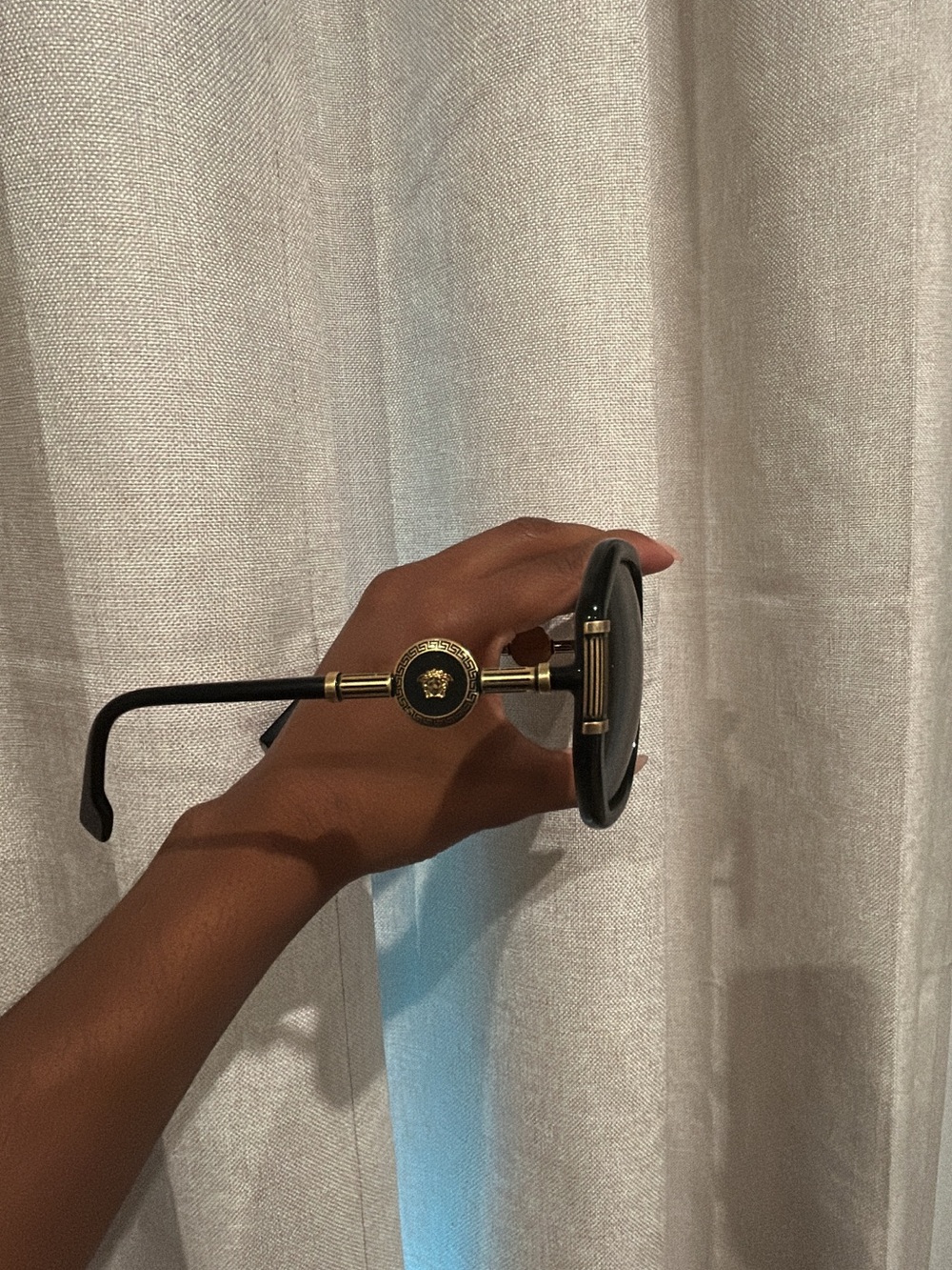 Versace Black and Gold Octagonal Sunglasses - Picture 5 of 12